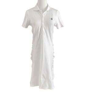 TOMMY BAHAMA WHITE RUFFLE COTTON SHORT SLEEVE POLO DRESS - M